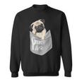 Love Pugs かっこいいポケットパグ ペット 犬 グラフィックデザイン スウェットシャツ