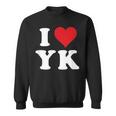 I Love Yk Initials I Heart YK First Last Name Y K スウェットシャツ