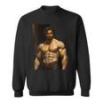 Muscle Man Bodybuilder Gay Daddy Classic Oil Paintingtyle スウェットシャツ