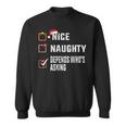 Nice Naughty Depends Who's Asking クリスマスリスト サンタ クリスマス スウェットシャツ