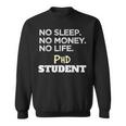 PhD Noleep No Money No Life Phdtudent スウェットシャツ