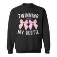 Pink Bow Twinning With My Bestie Twin Matching Twins Friends Sweatshirt