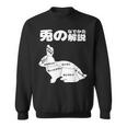 うさぎの撫で方の説明、うさぎ好き、うさぎの飼い主、プレゼント、おもしろうさぎ、うさぎ、 スウェットシャツ