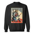 アニメ 日本の侍猫 エレキギターを弾くアートワーク スウェットシャツ