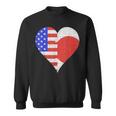 アメリカ日本国旗ハート スウェットシャツ