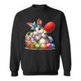 イースターバニー卓球ウサギイースターエッグ卓球 スウェットシャツ