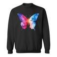 カラフルなシルエット抽象的な水彩蝶 スウェットシャツ