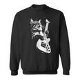 ギターを弾くロック猫 面白いギター猫 スウェットシャツ