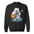 クマがアコースティックギターを弾くクマのギタリスト スウェットシャツ