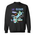 グアム、主要都市、旗、アメリカの観光名所地図 スウェットシャツ