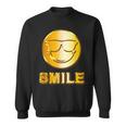 ゴールデン スマイル（フェイク ゴールド風）スマイリー フェイス ニコニコ 笑顔 サングラス 面白い 色 スウェットシャツ