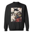 サムライ 猫戦士 浮世 墨絵 猫 サムライ スウェットシャツ