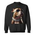 サングラスをかけたピットブル アメリカン・ピット・ブル・テリア スウェットシャツ