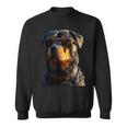 サングラスをかけたロットワイラー 愛犬自慢のロットワイラー スウェットシャツ