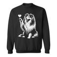 シェットランド・シープドッグ お座り犬 ハート シェルティ グラフィック デザイン スウェットシャツ