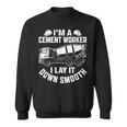 スムーズに敷設する 面白いコンクリート作業員 スウェットシャツ
