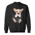 チワワ犬愛好家のためのポケットに入った面白いチワワ犬。 スウェットシャツ