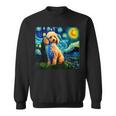 トイプードル 面白いtシャツ 犬 ゴッホ 星月夜 かわいい メンズ 子供 おもしろ 服 グッズ ネタ スウェットシャツ