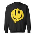 ドリッピースマイルイエロースマイルフェイスシャツ かわいい ハッピースマイルフェイス スウェットシャツ