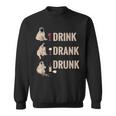 ドリンク 飲酒 パグ 飲酒 ワイン ミーム 面白い スウェットシャツ