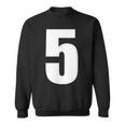 ナンバーファイブ 数字 5 プレーン 白 数字 スウェットシャツ