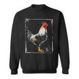 ニワトリ 絵画 描画 動物 アート グラフィック ニワトリ スウェットシャツ