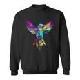 ハチドリ カラフル アート 動物 グラフィック 鳥 ハチドリ スウェットシャツ