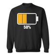 バッテリーハーフ残量50 バッテリーデッドtシャツ バッテリー残量が少ない スウェットシャツ