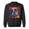 ボクサー 犬 カラフル イラスト グラフィック スウェットシャツ