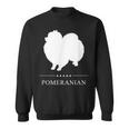 ポメラニアン 犬 ホワイト シルエット スウェットシャツ