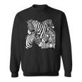 モノクロゼブラ柄アフリカサファリ動物野生生物 スウェットシャツ