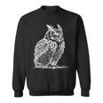 ラインアート 鳥・鳥類学者 オオツノフクロウ スウェットシャツ