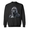 リアルなゴリラアートtシャツ、野生動物の霊長類の肖像画。 スウェットシャツ
