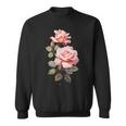 ローズシャツ 美しいピンクのバラとつぼみ スウェットシャツ