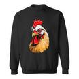 動物愛好家のための大胆な農場の鶏の頭のアート スウェットシャツ