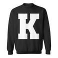 大文字 K アルファベットモノグラム イニシャル スウェットシャツ