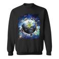 宇宙地球動物グループシーン スウェットシャツ