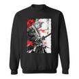日本のクモユリ 侍 猫 グランジ 浮世絵 アニメアート スウェットシャツ