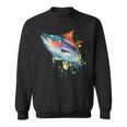 水彩 マグロ 魚 カラフル 海釣り 釣り スウェットシャツ