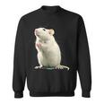 白いネズミが好きな人のための面白い見た目の白いネズミ スウェットシャツ