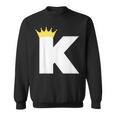 英文字 K 大文字 アルファベット モノグラム イニシャル キング クイーン クラウン スウェットシャツ