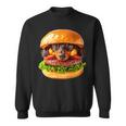 面白いtシャツ ダックスフンド 犬 ハンバーガー メンズ グッズ かわいい おもしろ 面白い 服 ネタ スウェットシャツ