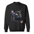 黒猫 黄色い目 猫の顔 子猫愛好家 スウェットシャツ