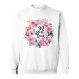 92年間愛された 92歳の誕生日フローラルリース 長袖tシャツ スウェットシャツ