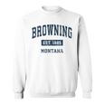 Browning Montana Mt ビンテージ スポーツ 確立 ネイビーデザイン 長袖tシャツ スウェットシャツ