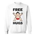 Free Hugs おもしろ相撲力士 相撲ハグ カワイイ相撲ハグ スウェットシャツ