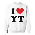 I Heart Yt Initials I Love YT First And Last Name Yスウェットシャツ