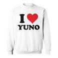 I Heart Yuno ファーストネーム I Love パーソナライズ スウェットシャツ