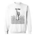 I'm Fine Thumbs Drowning Up メンズ レディース 皮肉なユーモア ジョーク スウェットシャツ