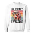I'm Woolly Awesome 面白い レトロ メンズ レディース キッズ ウーリーマンモス スウェットシャツ